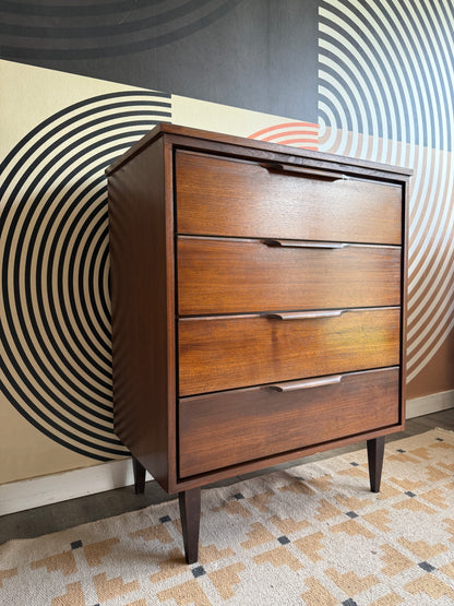 Mid-Century Modern Walnut Tallboy Dresser