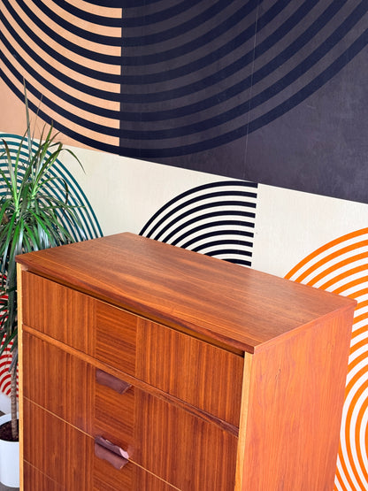 Vintage Walnut Tallboy Dresser