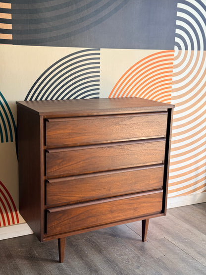 Vintage Walnut 4 Drawer Dresser