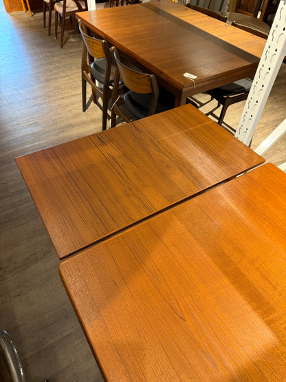 Danish Teak Draw Leaf Expanding Dining Table Henning Kjærnulf for Vejle Stole