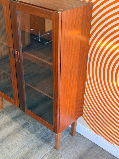Vintage Solid Afromosia Teak and Glass Display Cabinet by Imperial