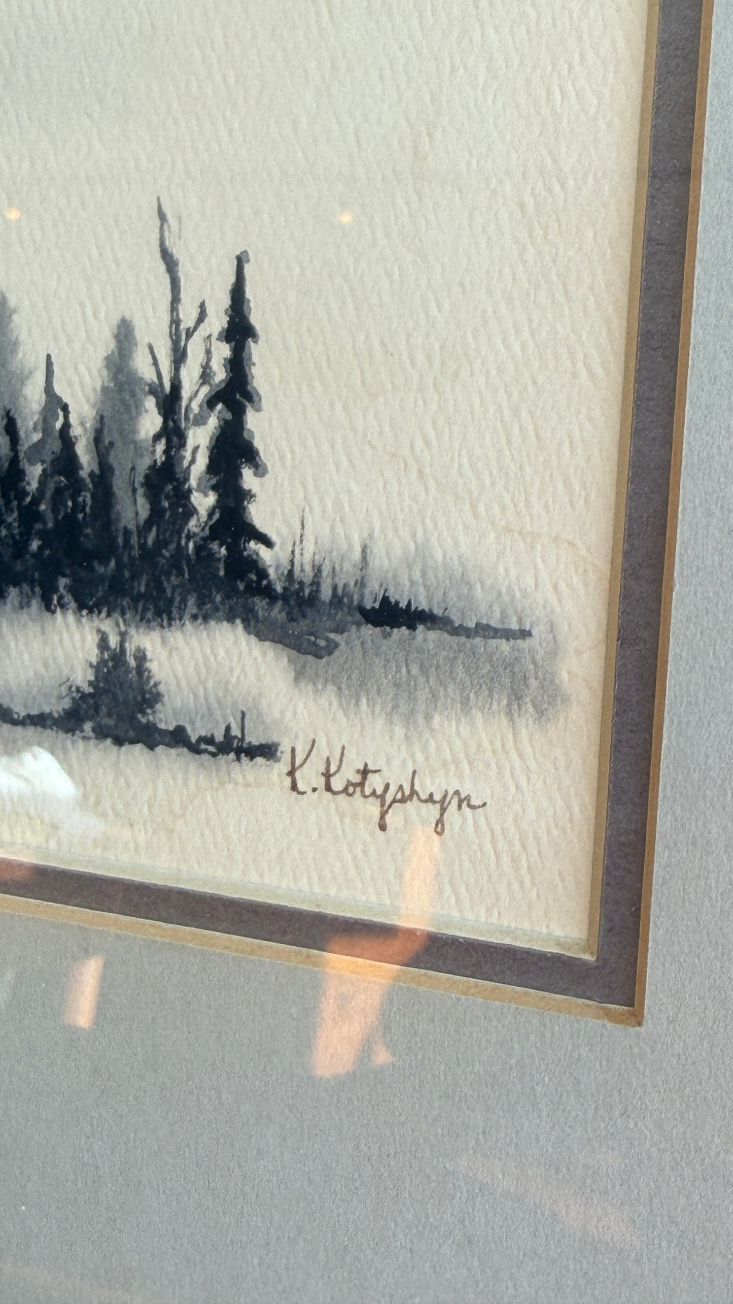 Vintage Signed Landscape Watercolour