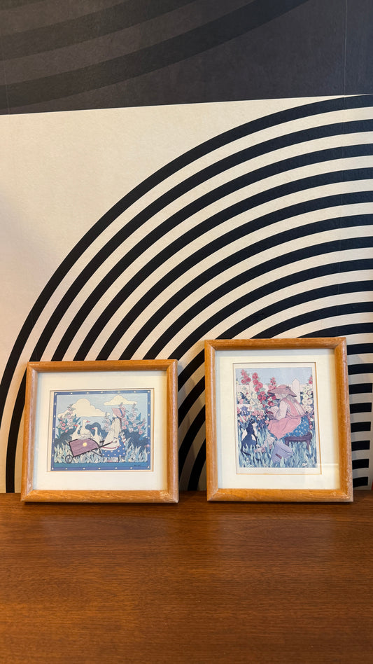 Vintage Framed Garden Prints — Set of 2