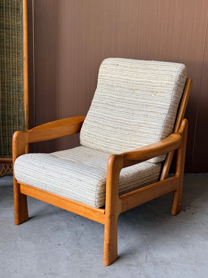 Vintage MCM Solid Teak Lounge Chairs