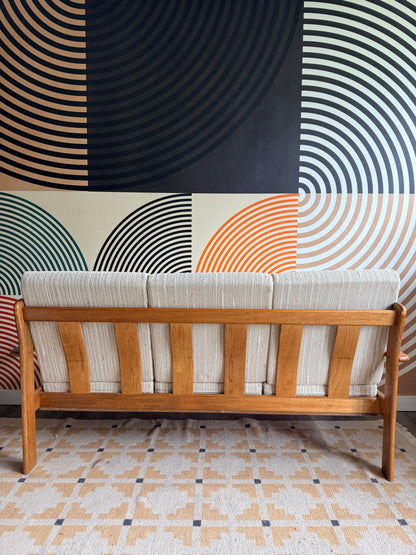 Vintage Mid-Century Modern Wood Frame Sofa