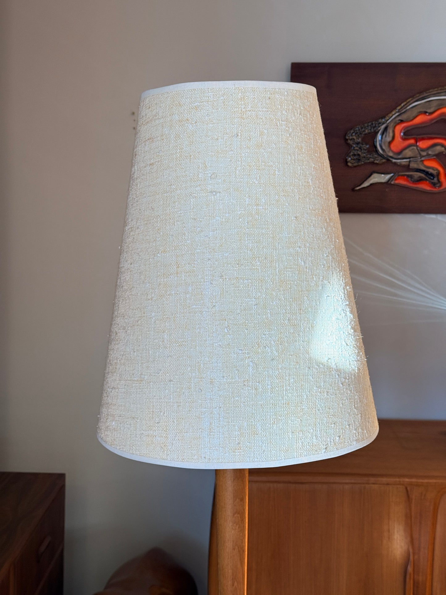 Vintage 1960s Solid Teak Floor Lamp