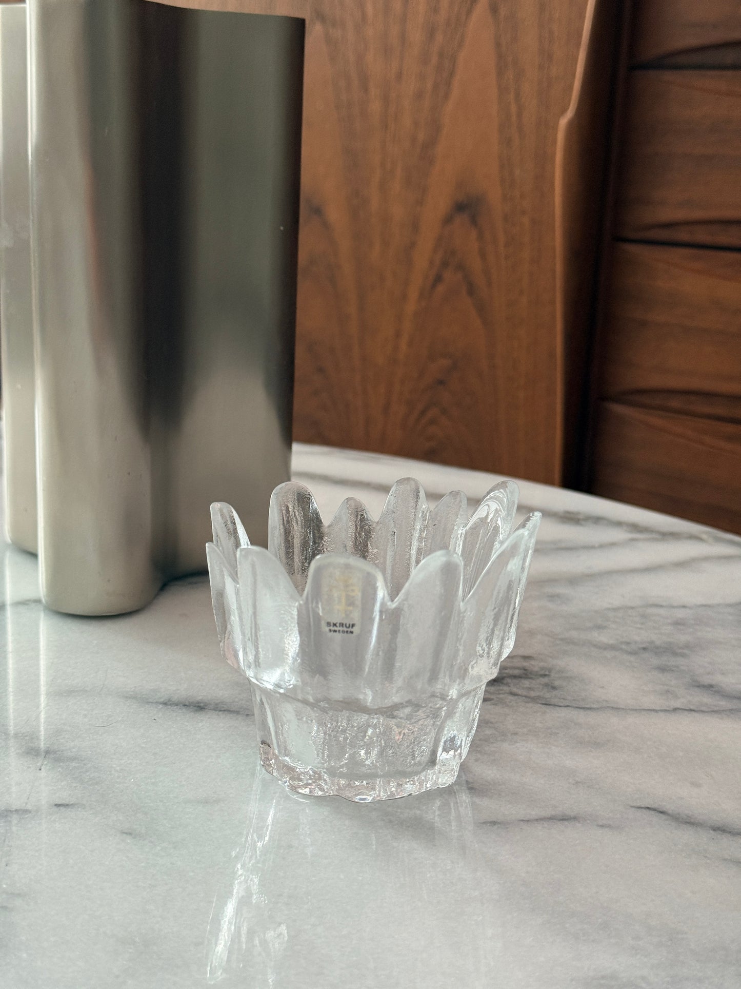 Skruf Glasbruk Sweden Crystal Candle Holde