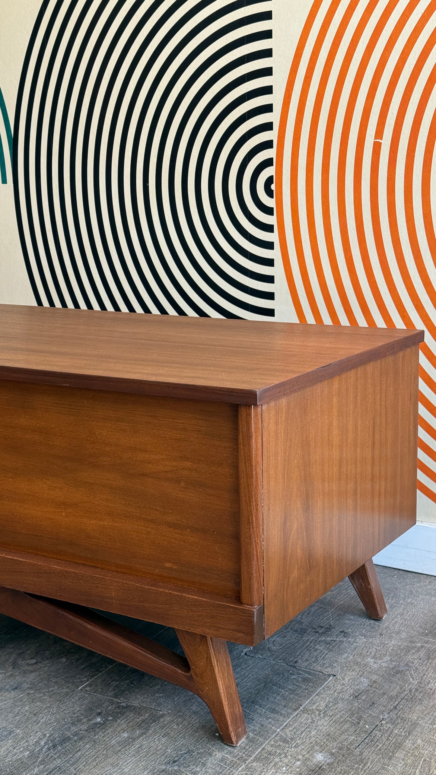 Vintage Walnut Chest on a Sculptural Base