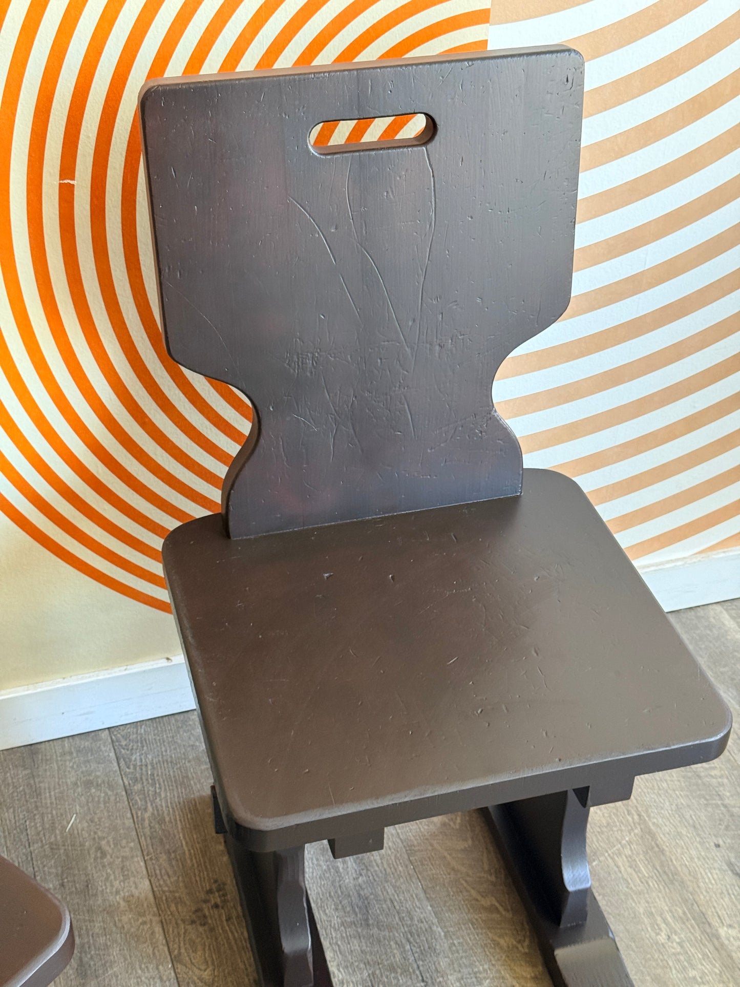 Vintage Brutalist Wooden Chairs