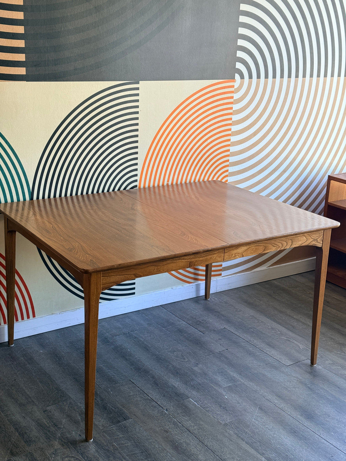 Vintage Fruitwood Dining Table with Two Leaves