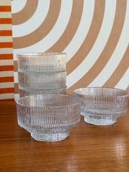 Vintage Ravenhead Topaz Glass Dessert Bowls 1970s