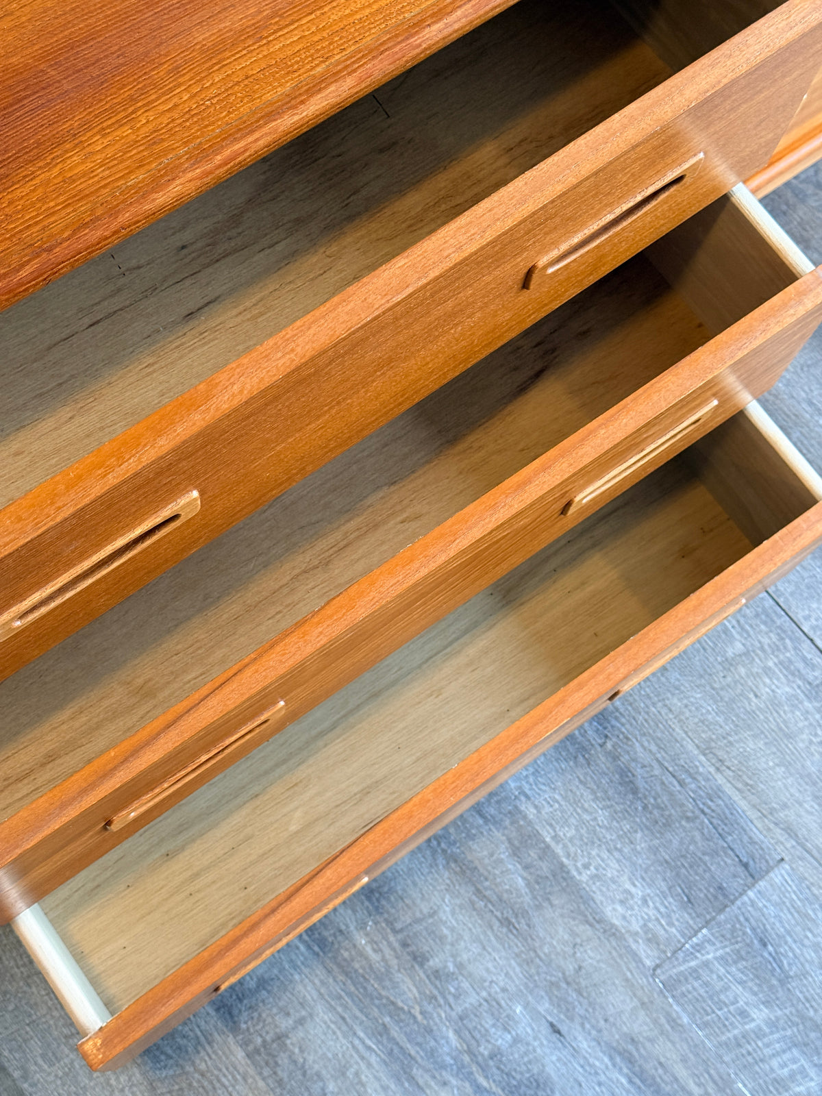 Vintage Teak 9 Drawer Dresser