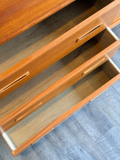 Vintage Teak 9 Drawer Dresser