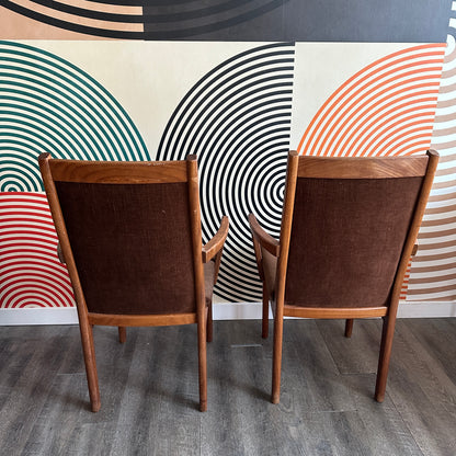 Pair of Afromosia Teak Dining Chairs