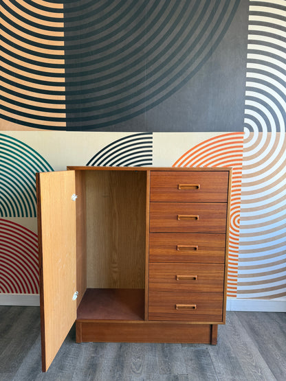 Vintage Teak Armoire Cabinet