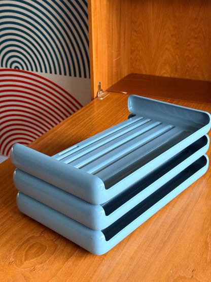 Vintage Blue-Grey Paper Tray by Eldon