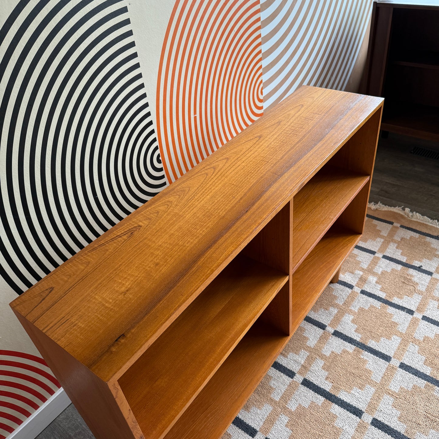 Compact Vintage Teak Bookcase
