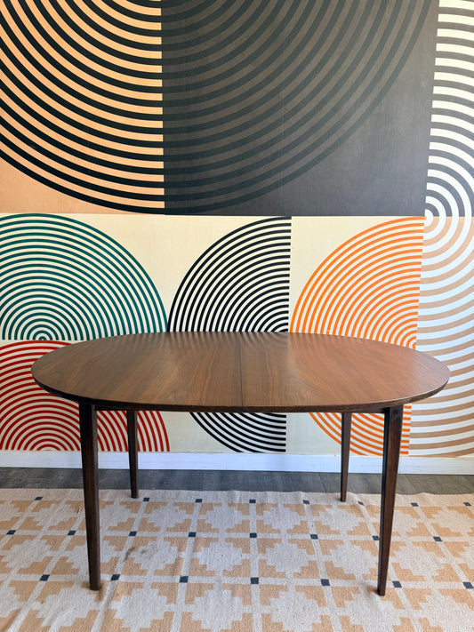 Vintage Oval Walnut Dining Table with Two Leaves by Honderich