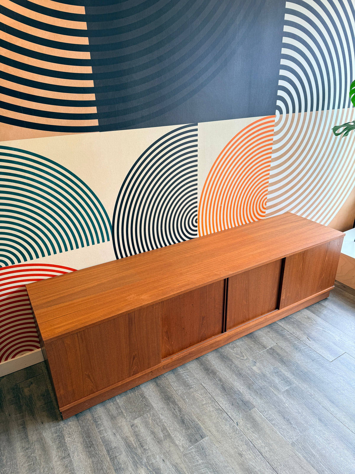 Low Teak Media Cabinet