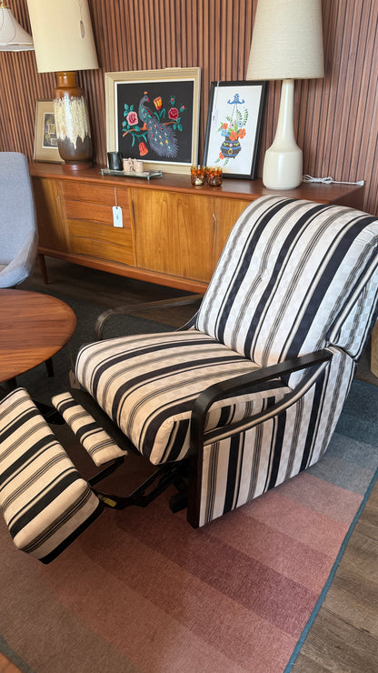 Vintage Striped Recliner Lounge Chair