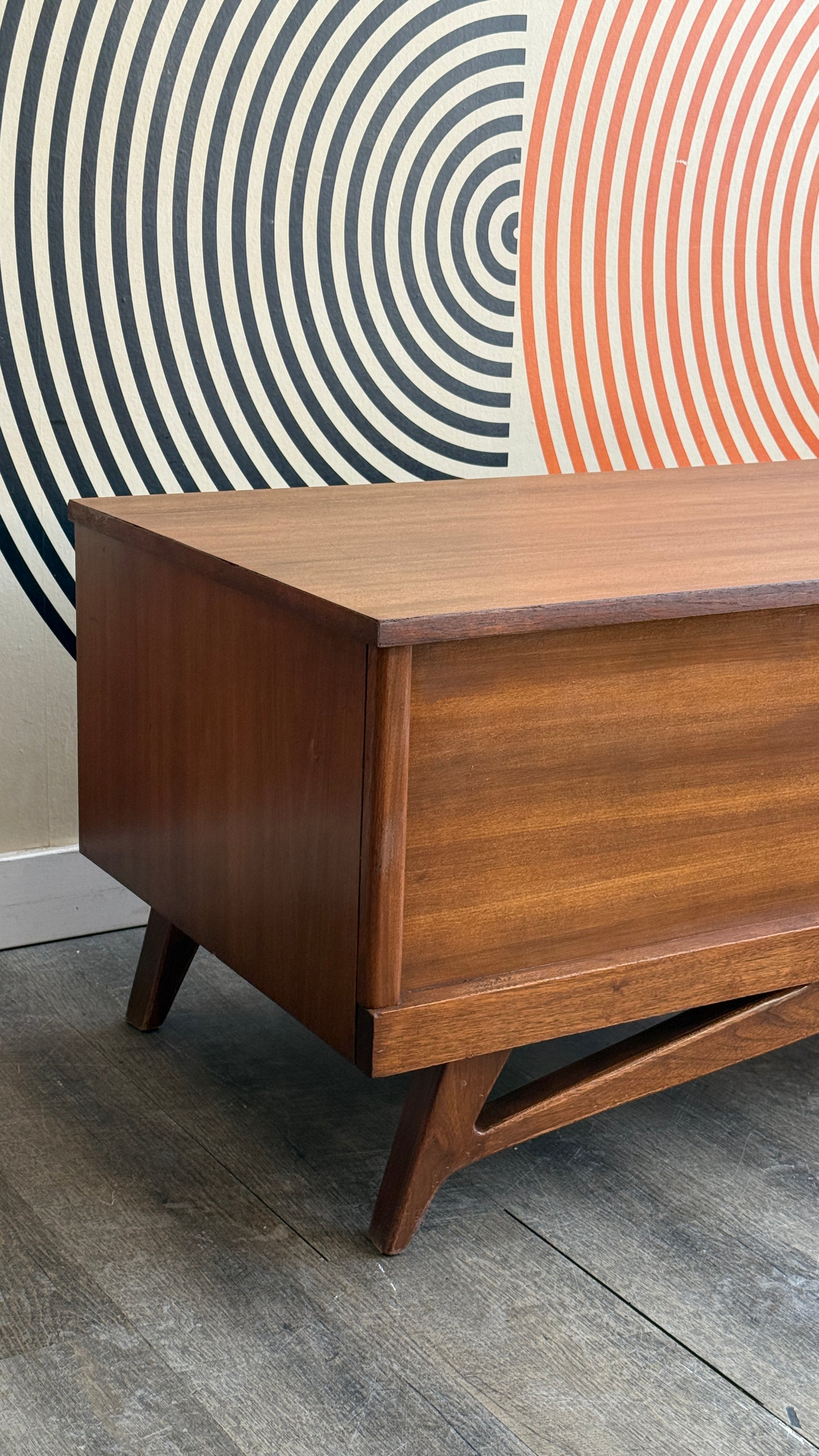 Vintage Walnut Chest on a Sculptural Base
