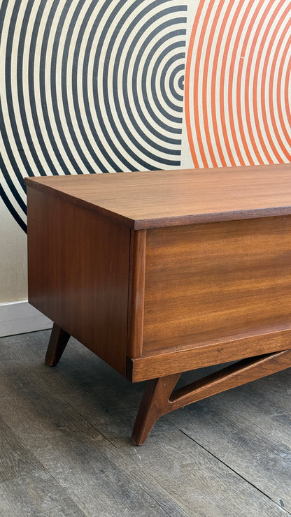 Vintage Walnut Chest on a Sculptural Base