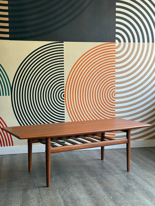 Grete Jalk Teak Surfboard Coffee Table for Glostrup