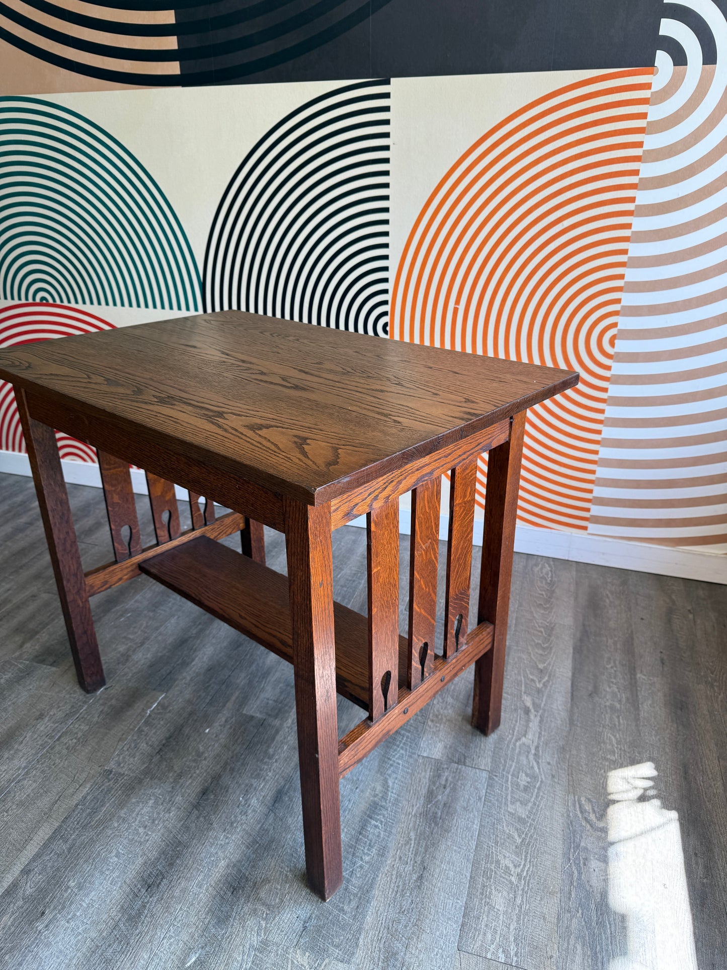 Antique Arts & Crafts Oak Writing Desk