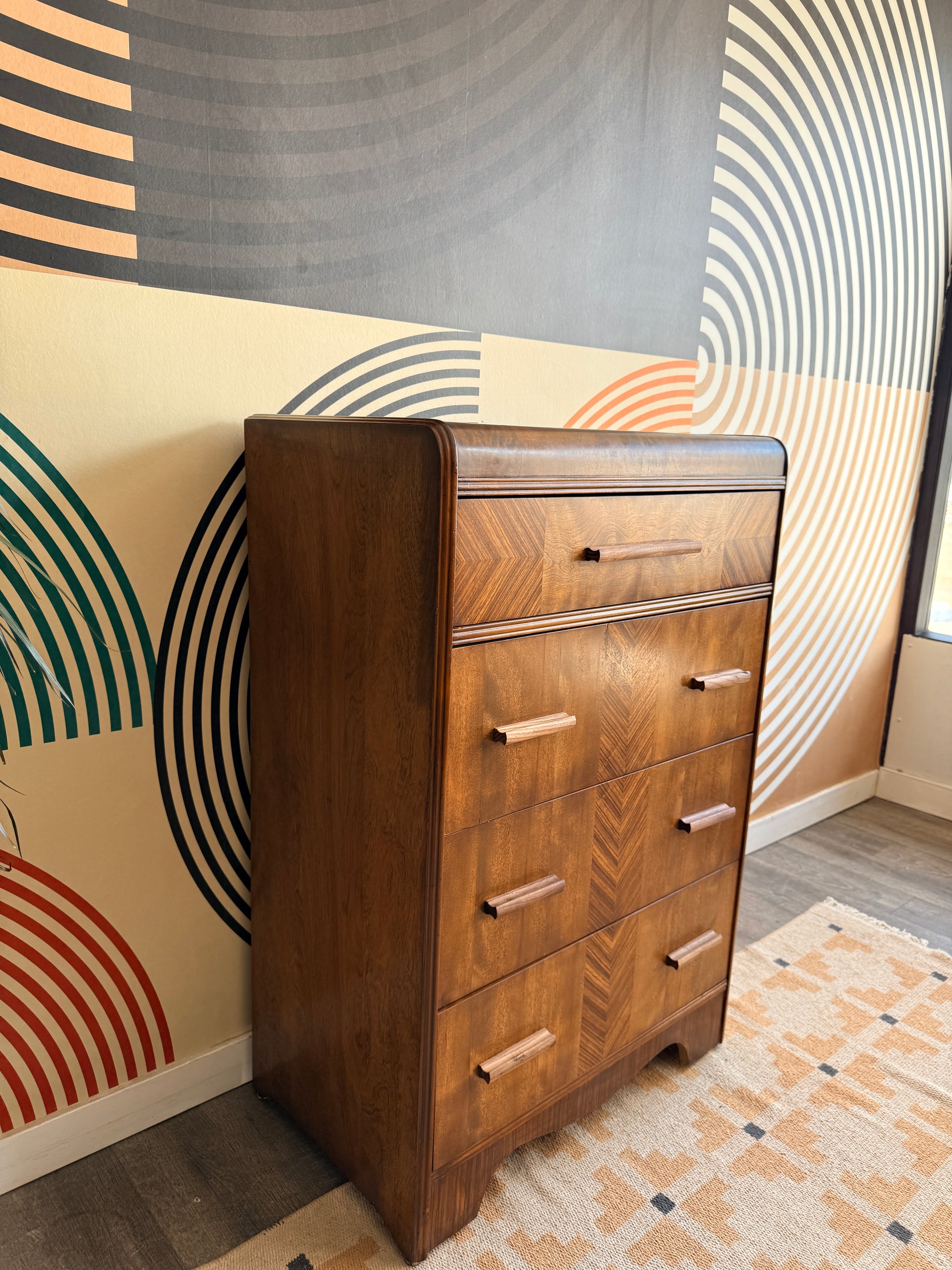 Vintage Art Deco Waterfall Dresser – DDStudiosLoft Vintage Art Deco Waterfall Dresser – DDStudiosLoft