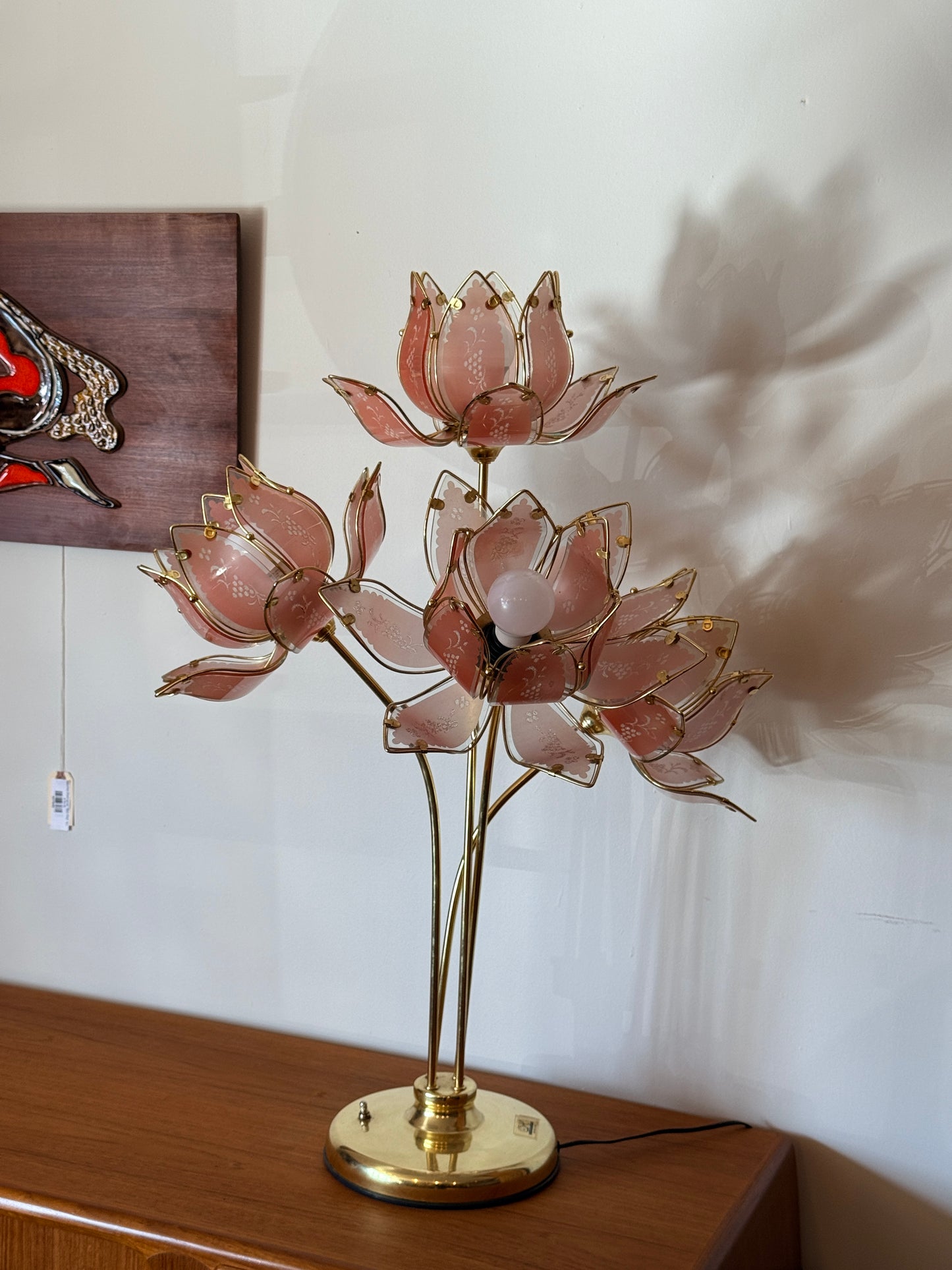 Vintage Lotus Flower Table Lamp