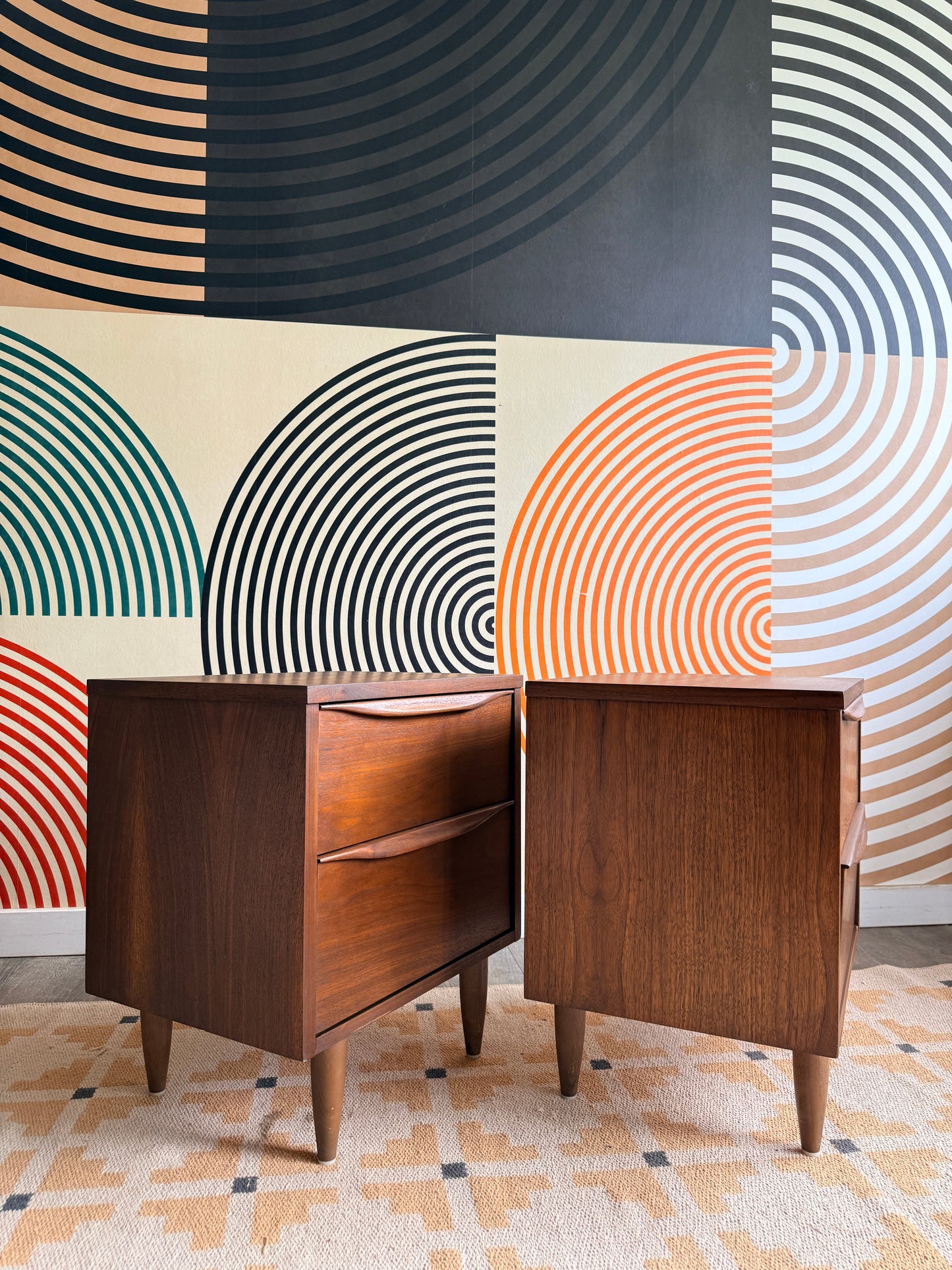 Pair of Walnut Nightstands