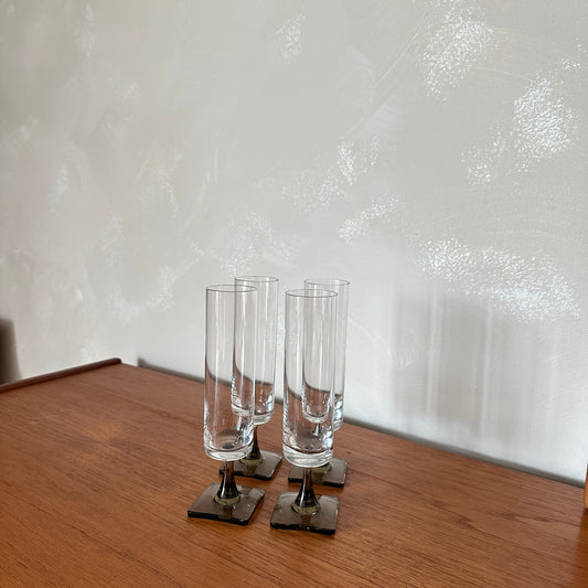 Set of 4 Rosenthal Linear Smoke Champagne Glasses by Georg Jensen
