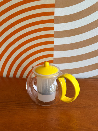 Vintage Yellow Assam Round Teapot Press with Infuser by Bodum