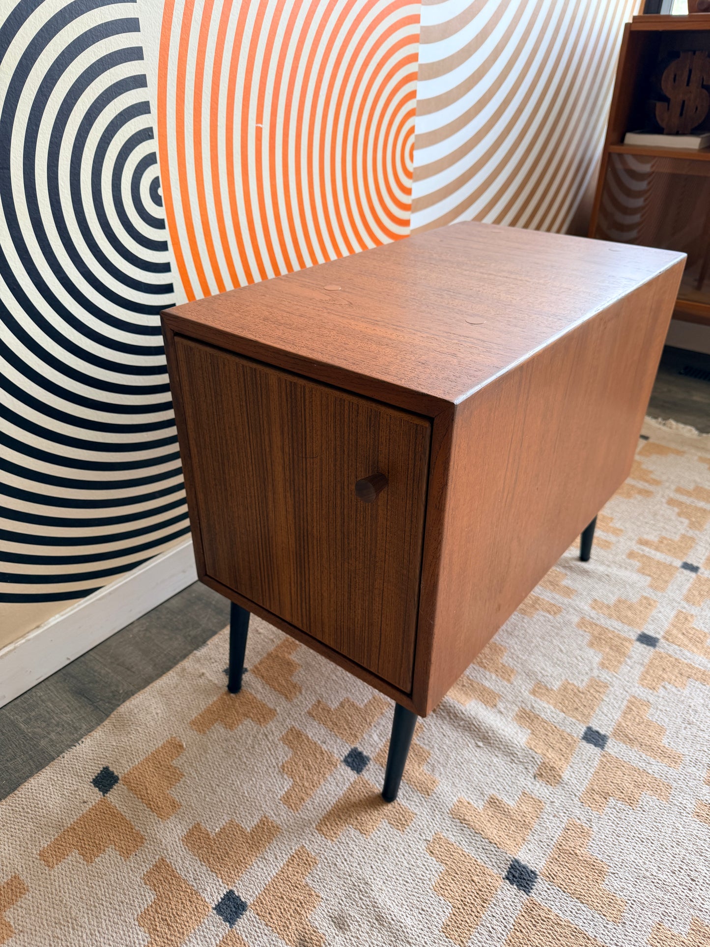 Vintage Teak End Table with Storage