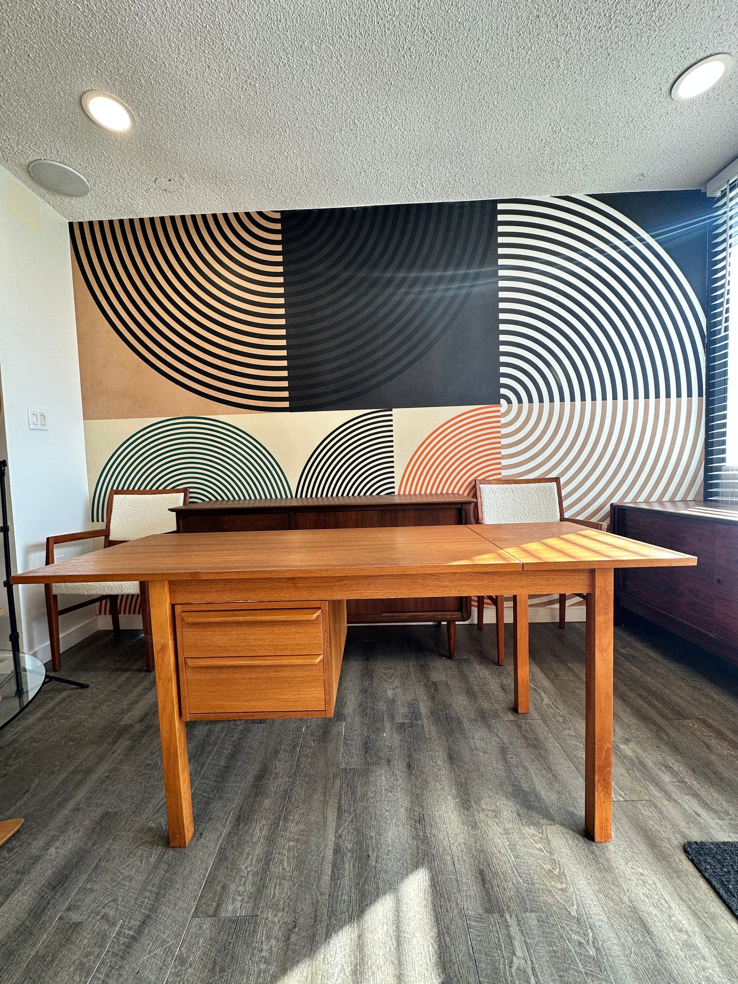 Vintage Teak Drop Down Desk