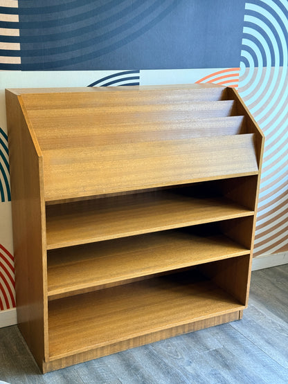 Vintage Wood Bookcase with Tiered Shelves