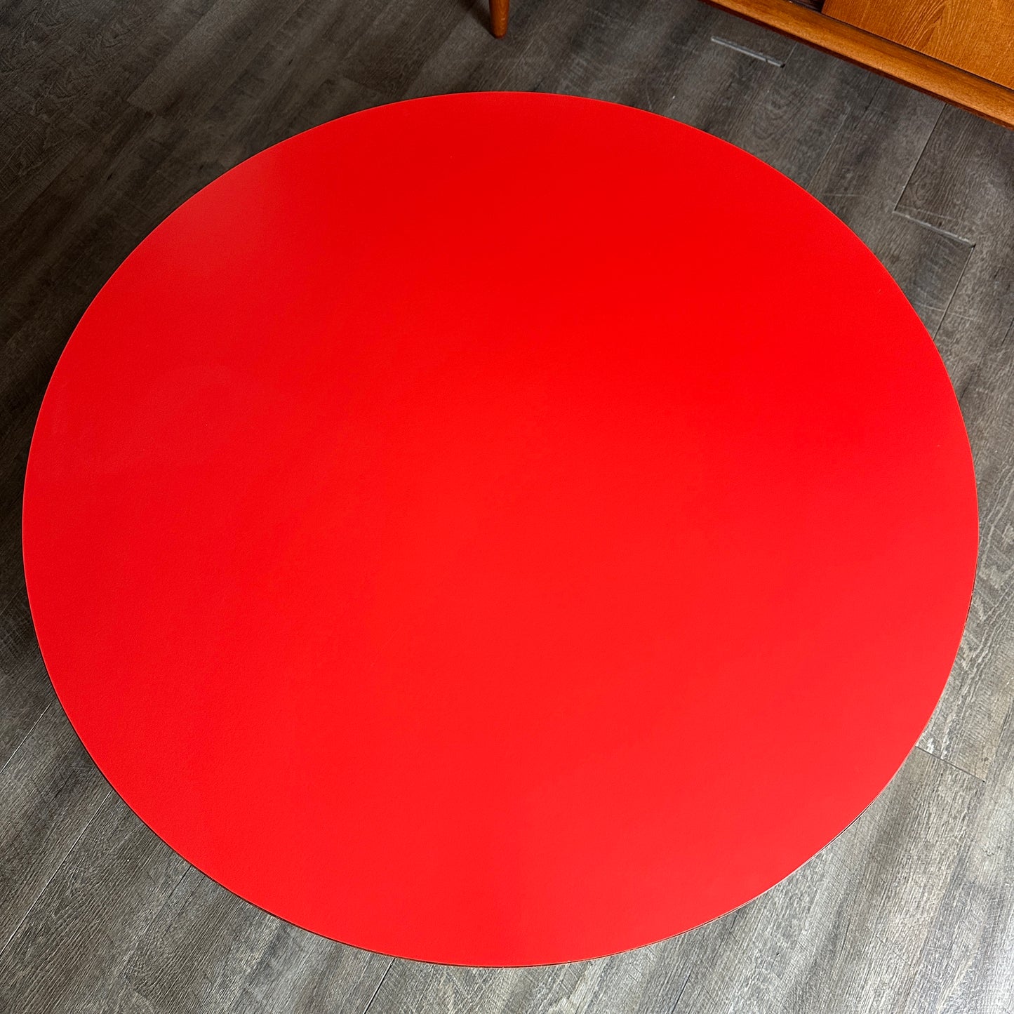 Vintage 1970s Red and Black Coffee Table on Castors