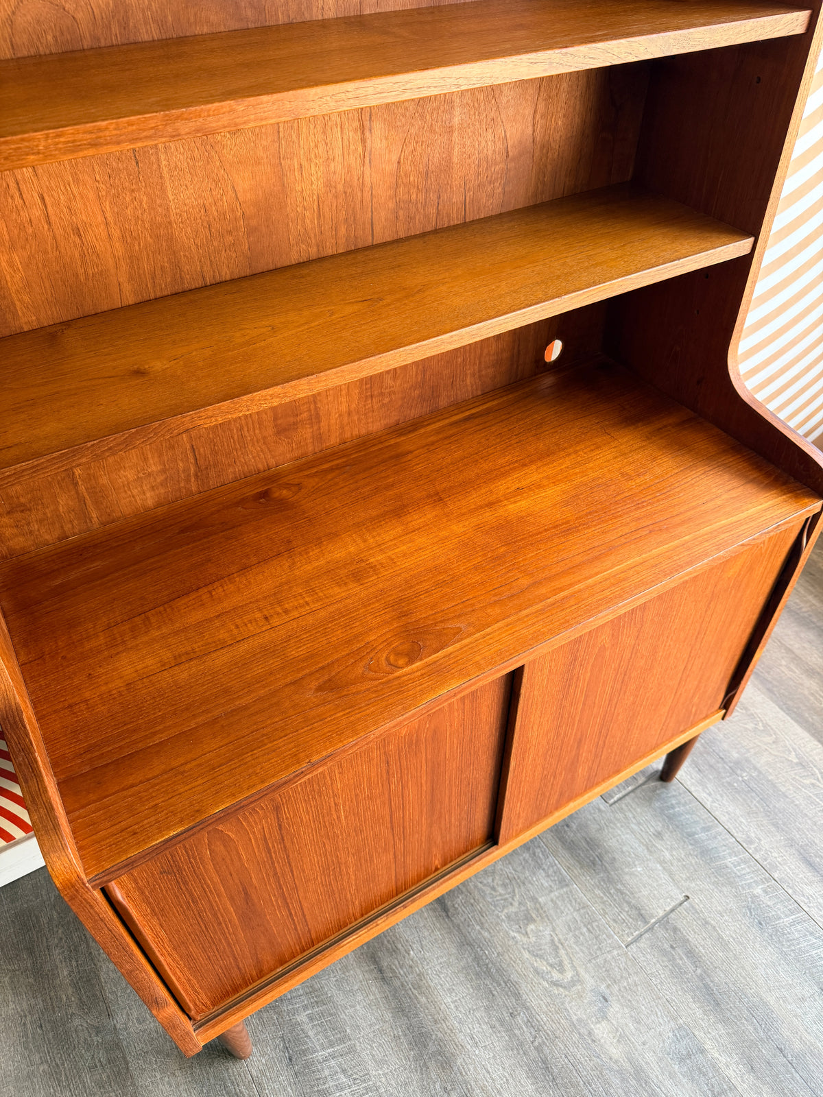 Danish Teak Bookcase with a Cabinet Storage