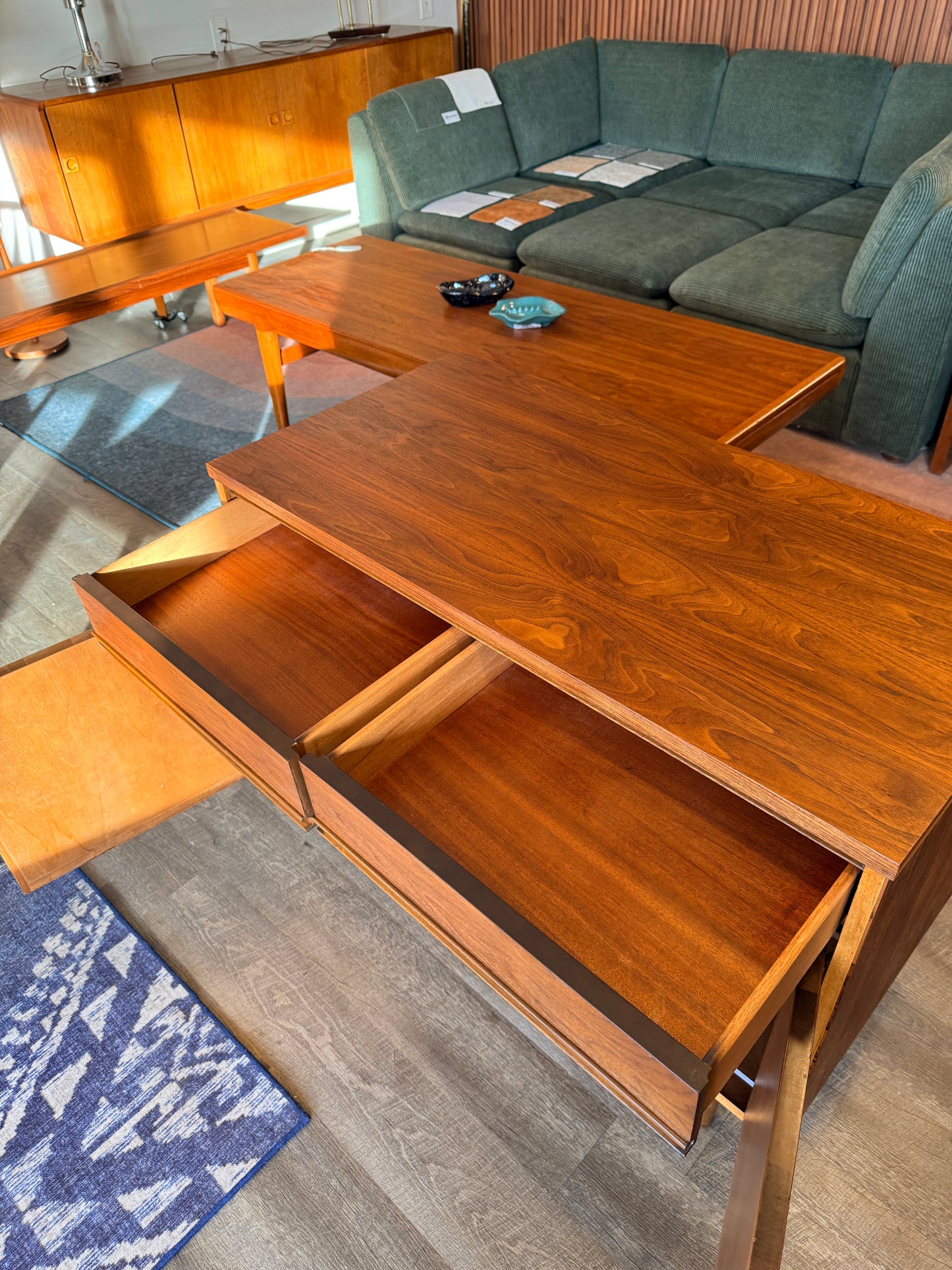 Small Vintage Walnut Credenza by Dixie