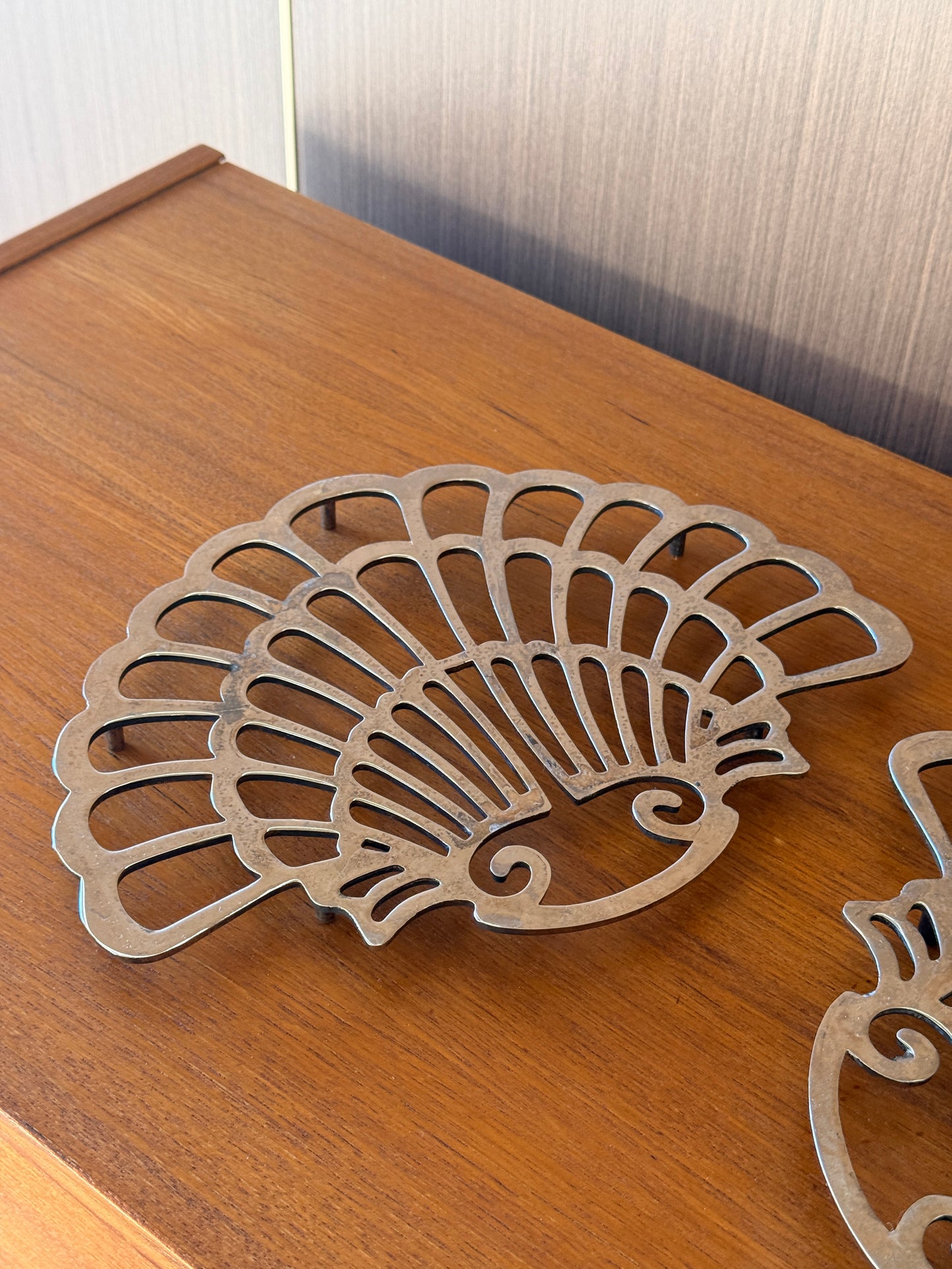 Vintage 1970s  Clamshell Trivets (Sold separately)