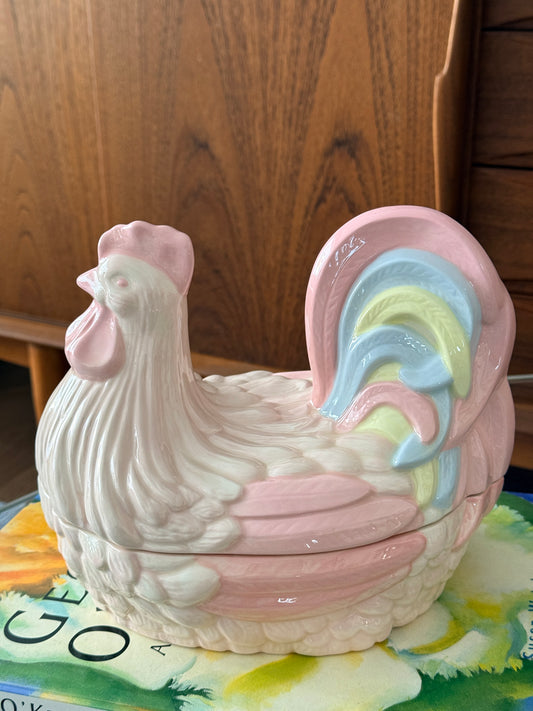 Vintage Ceramic Hen on Nest