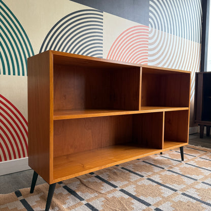 Vintage Teak Bookcase on Metal Legs