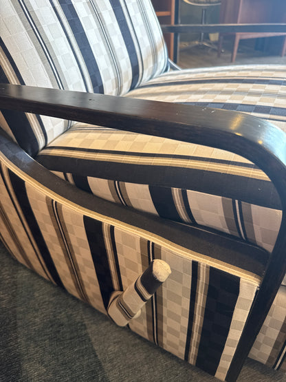 Vintage Striped Recliner Lounge Chair
