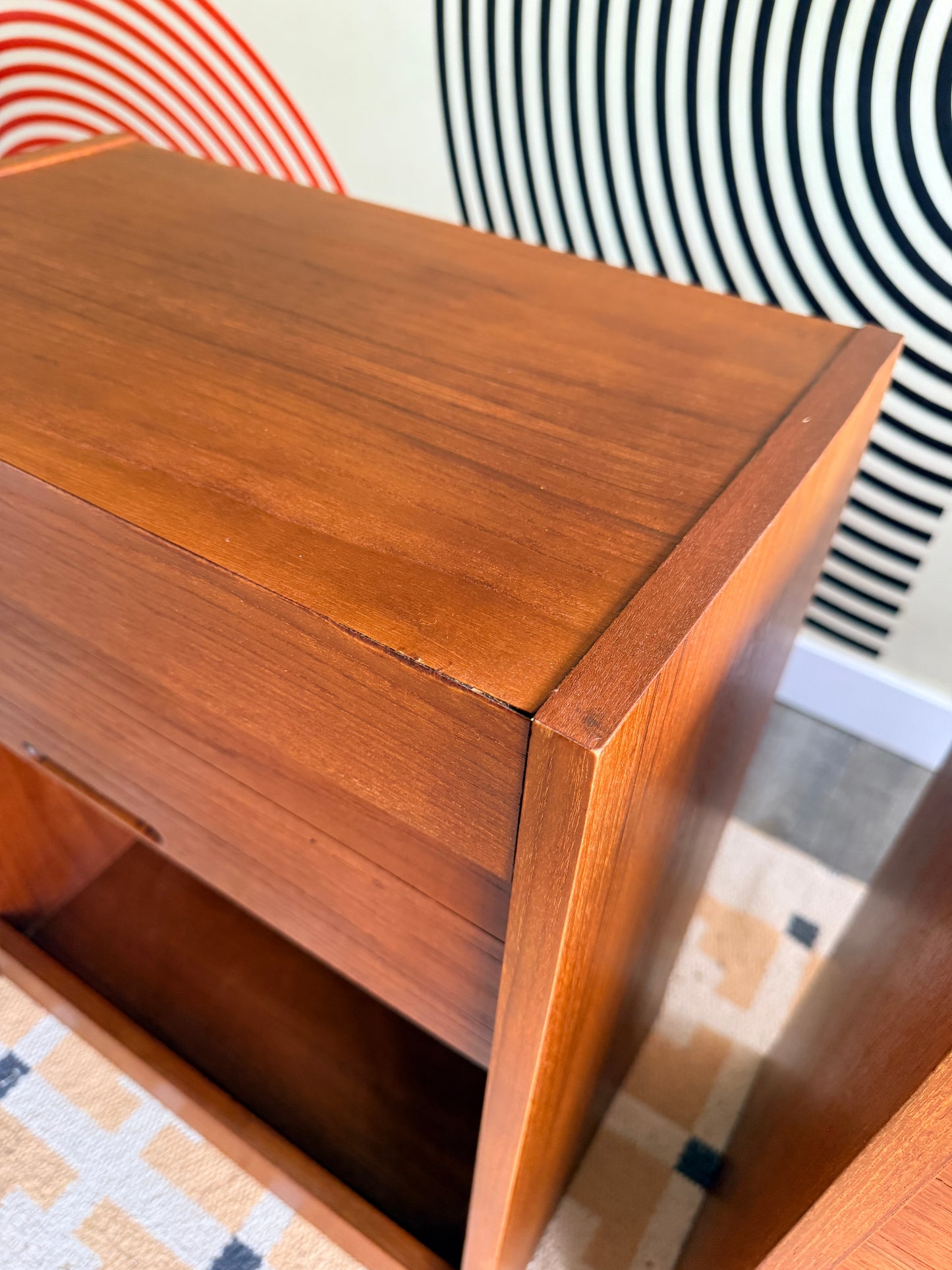 Pair of Teak Tambour Door Cabinets