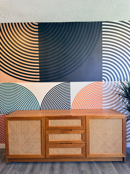 Danish Teak and Cane Credenza by Dyrlund