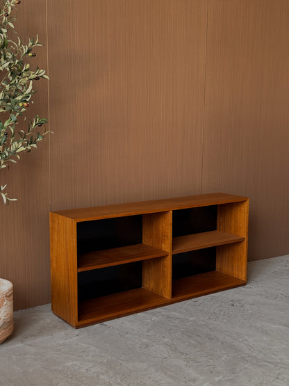 Low Vintage Teak Bookcase