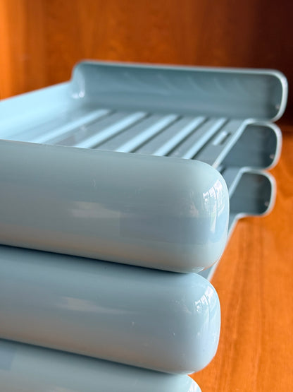 Vintage Blue-Grey Paper Tray by Eldon