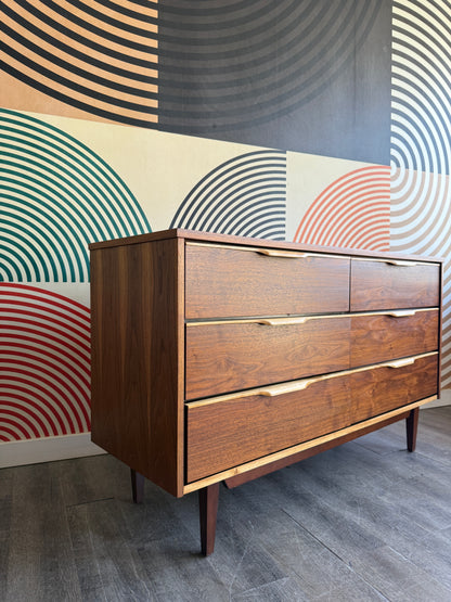 Vintage Vic-Art Walnut 6 Drawer Dresser