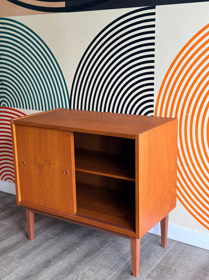Vintage Mid-Century Teak Cabinet on Solid Walnut Legs