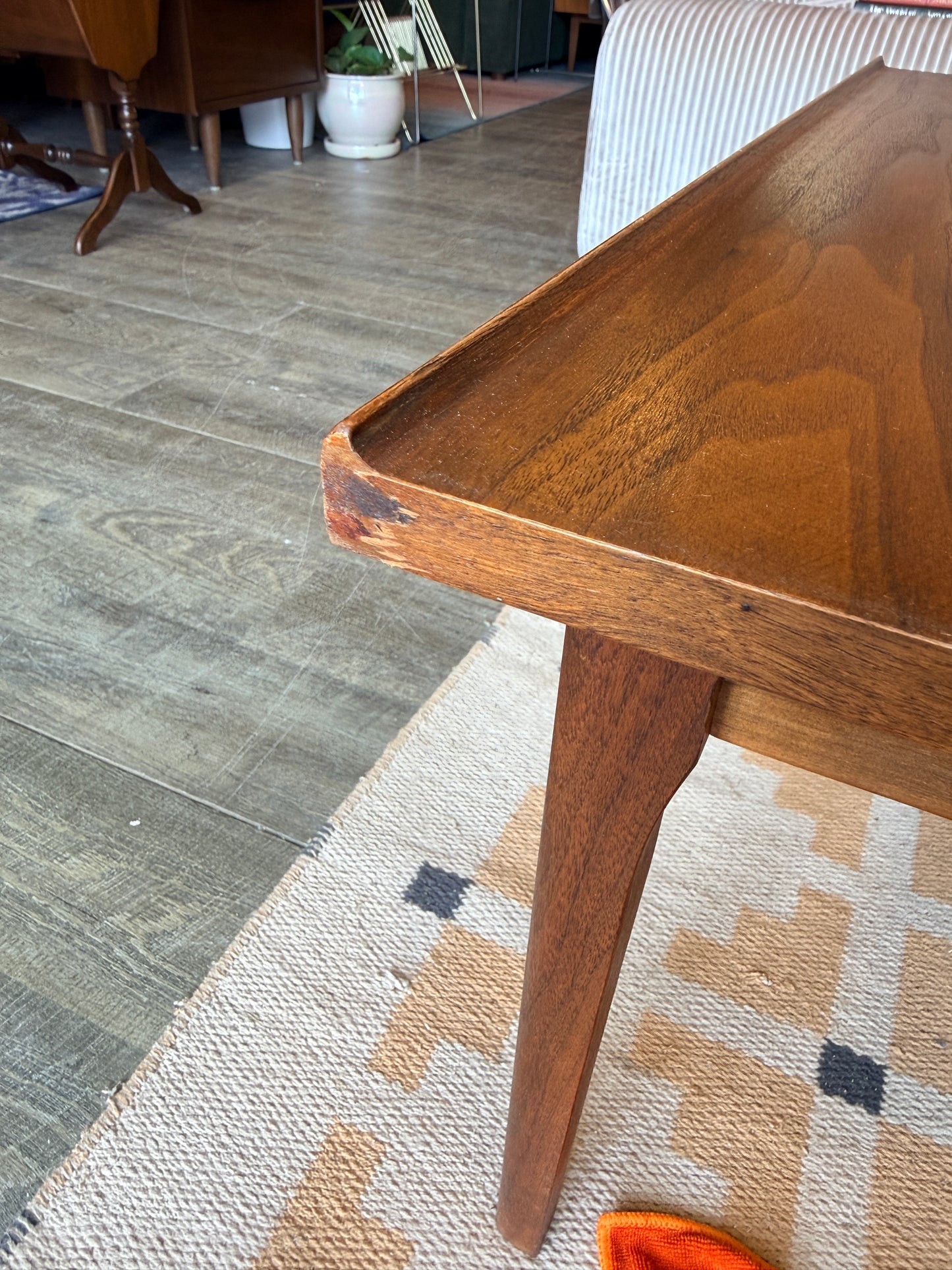 Vintage Walnut Square Coffee Table